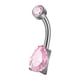 thumbnail image 2 of Clicker Ombligo Anillos Accesorio De Moda Diamantes De Imitación Ombligo Piercing Aro Rosa, 2 of 5