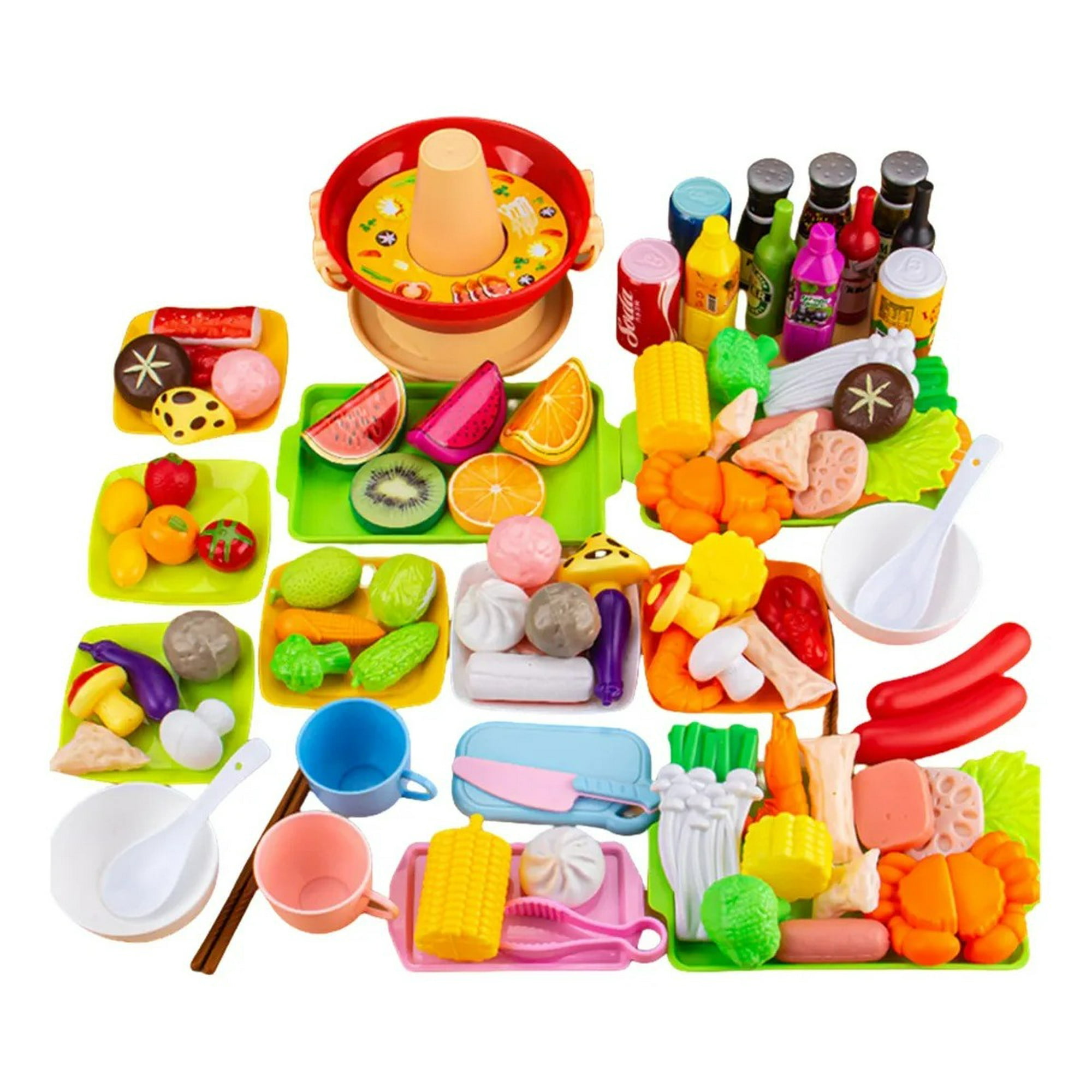 Genérica - 101 Piezas Set Comida De Juguete Alimentos Cocina Para Niños