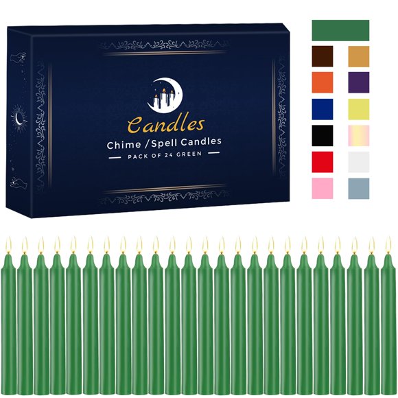 Velas cónicas sin aroma Kunrsug 24 piezas verde 10 cm