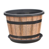 Magideal - Maceta De Polipropileno Grueso Con Orificio De Drenaje Y Diseño De Imitación De Madera, Ideal Para Decoración De Interiores, Exteriores, Jardines Y Hogares. 141 Cm X 1393 Cm