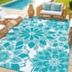 thumbnail image 1 of Alfombra exterior LOKHOM 183 x 274 cm impermeable reversible floral, 1 of 9