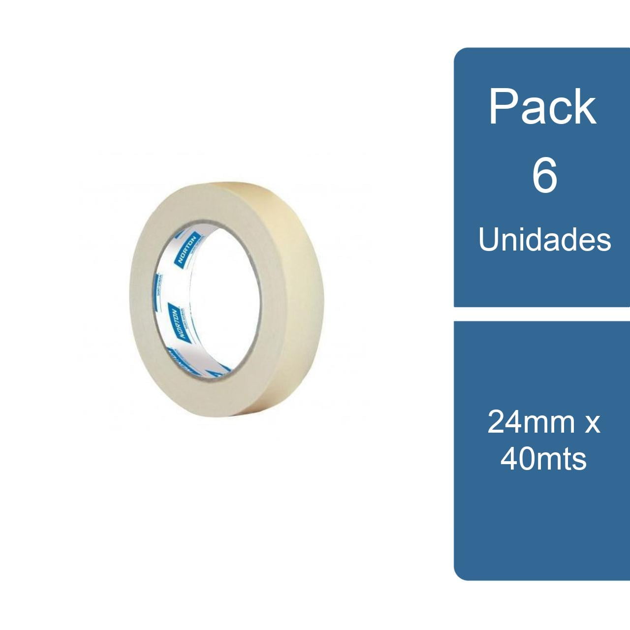 Norton - Pack 6 Cinta De Enmascarar Uso General 24mm X 40mts