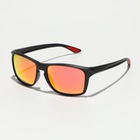 Polasup Lentes De Sol Un Par De Gafas De Sol De Moda Con Montura Negra Mate Y Gris