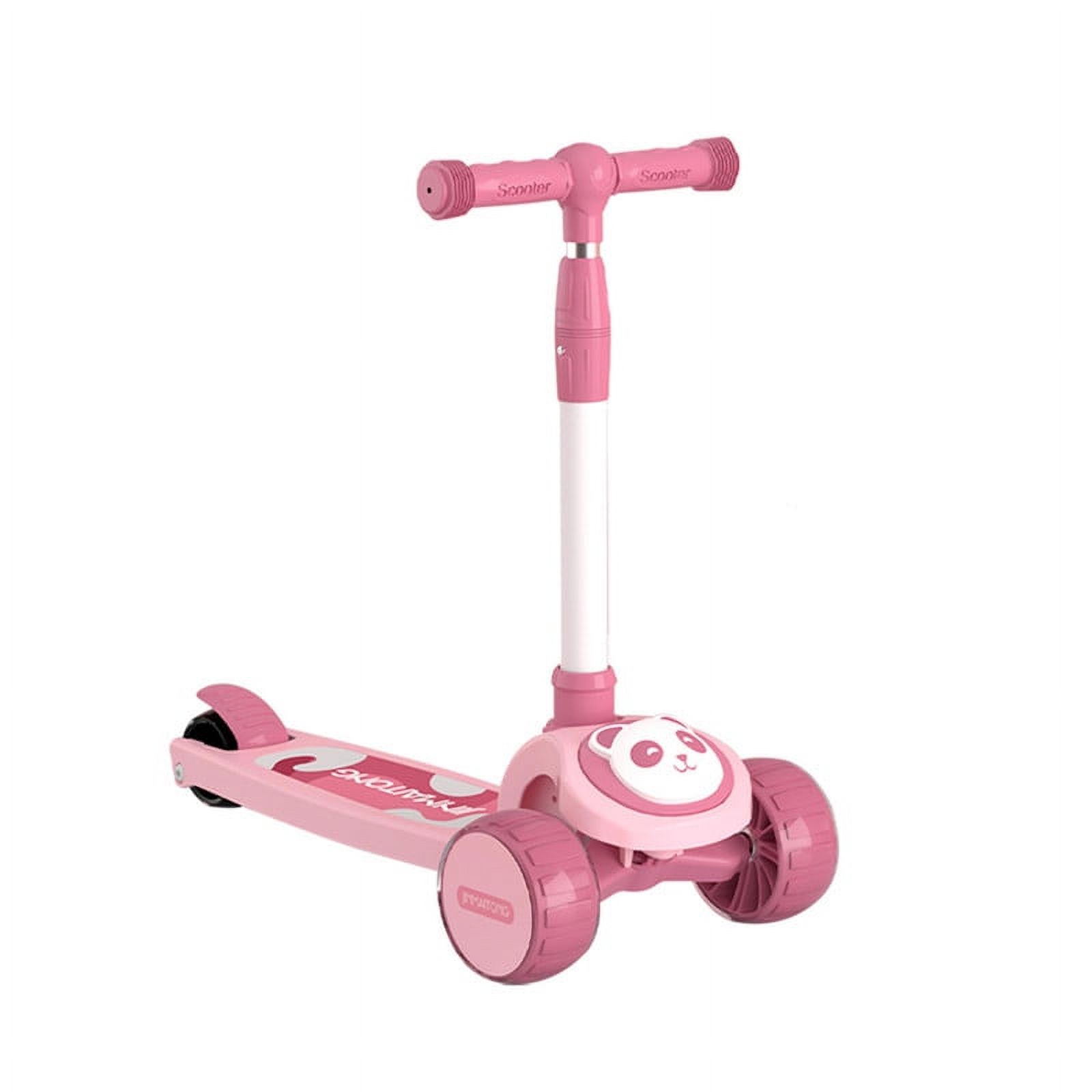 Babyluna - Scooter Infantil Premium Oso Panda Rueda Con Luces Rosado