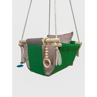 Ludisens - Columpio Ergonómico De Algodón, Modelo Colcha Musgo Hasta 35 Kilos