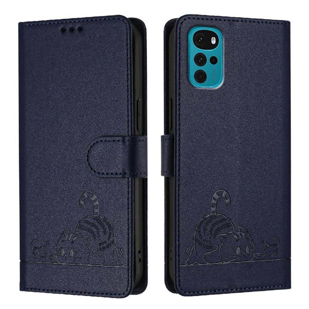 Funda Tipo Cartera Foxdock Para Motorola Moto E32S/E32 4G/E22S 4G Con Soporte, Ranuras, Rfid, Diseño De Gato