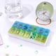 thumbnail image 2 of Caja de medicamentos pequeña de doble fila subempacada para siete días a la semana, caja de medicamentos portátil de gran capacidad, caja de almacenamiento de medicamentos con tapa abierta de 14 compa, 2 of 5