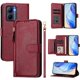 thumbnail image 2 of Funda tipo cartera para Realme C33 2022/2023 con bolsillo con cremallera, tarjetero, soporte, correa para la muñeca y tapa de cuero Rojo, 2 of 5