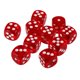 thumbnail image 1 of Paquete De 10 Dados Acrílicos D6 De Seis Caras Para Juguetes De Juego De Mesa De Fiesta D&D TRPG Rojo, 1 of 4