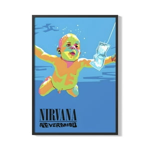 Creango - Cuadro Poster Enmarcado Nirvana Decorativo