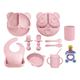 thumbnail image 1 of Set De Alimentación Belug Silicona Dividida Con Ventosa Bebés 10pz Rosa, 1 of 5