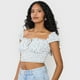 thumbnail image 3 of Blusa Mujer Off Shoulder Amarras Print Blanco Corona, 3 of 5