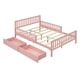 thumbnail image 2 of Full Size Wood Platform Bed with Guardrails on Both Sides and Two Storage Drawers ,Pink, 2 of 3