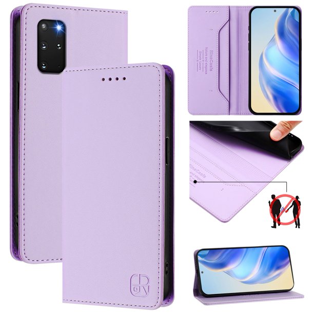 Funda Billetera con Soporte para Samsung Galaxy S20 Plus Bloqueo RFID Plegable Morado claro