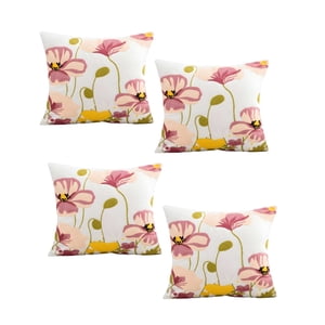 Genérico - Pack De 4 Fundas De Cojin Bordadas 45X45 Blanco 02