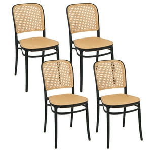 Novahus - Pack 4 Sillas Terraza Plástica Cairo Negra/Beige