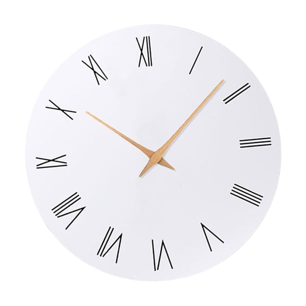 Reloj de pared silencioso, sin , para colgar en la pared, adorno de 30 cm, reloj decorativo para oficina, sala de estar, dormitorio, decoración. Números romanos
