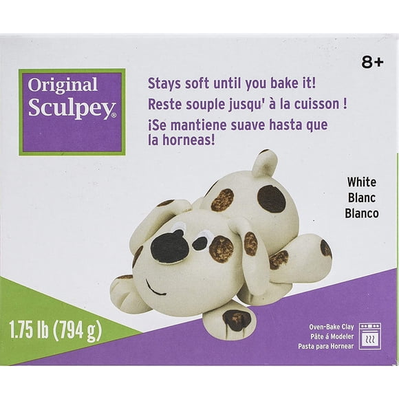 Arcilla de polímero para hornear Sculpey, original, blanca, 800 g