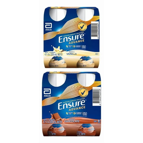 Abbott Ensure Adv Vainilla 220ml X4 Y Chocolate X4
