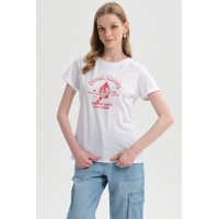 Fashionspark - Polera Mujer Gráfica Roll Up Rojo