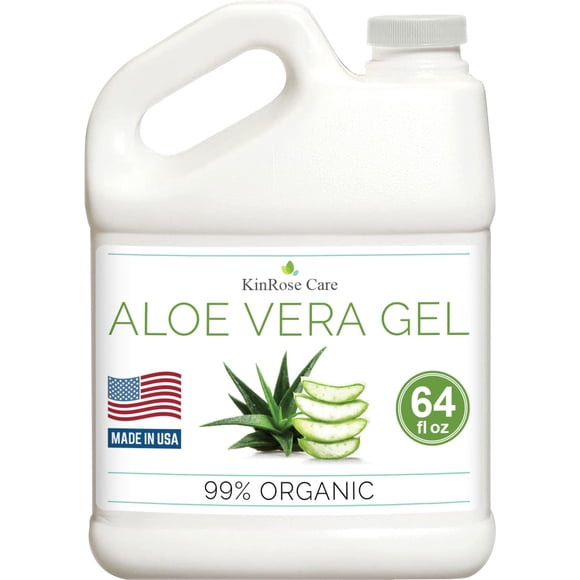 Gel de aloe vera KinRose Care de medio galón (2,27 L) prensado en frío