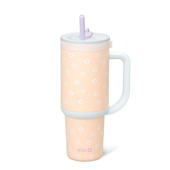 Vaso Ello Oasis de 900 ml con asa y pajita retráctil