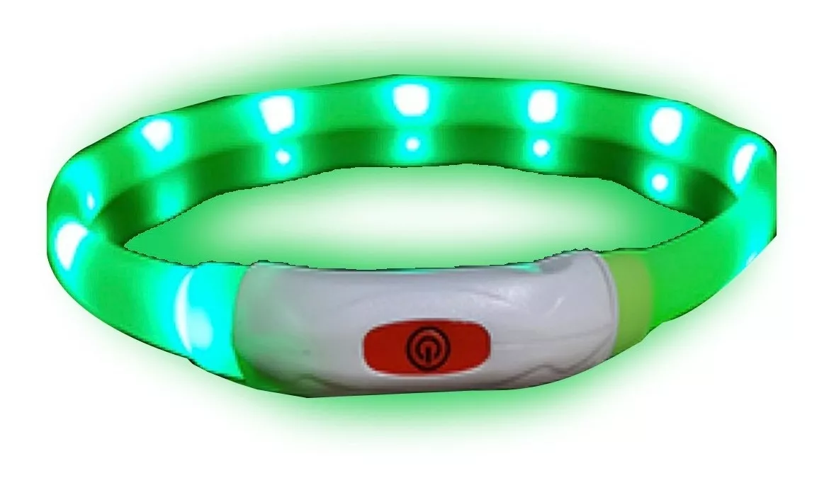 Center Web - Collar Led Para Perro Recargable 35 Cms Verde