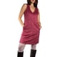 thumbnail image 4 of Jess por Meiko Vestido de Mujer Cuello en V Sin Mangas Cremallera Trasera Imitación Ante Mini Vestido Rojo Vino Talla S, 4 of 6