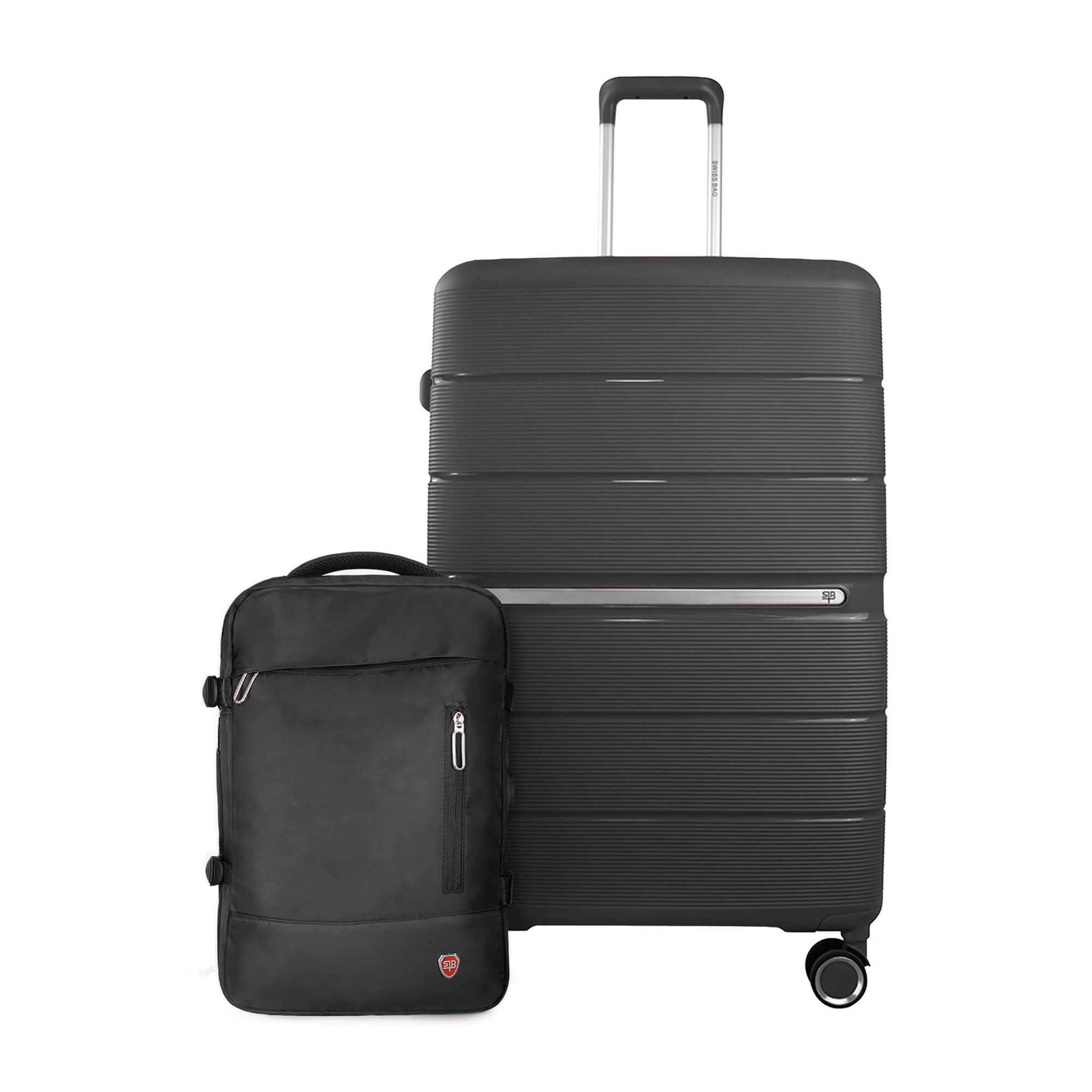 Pack Maleta Grande 23kg + Mochila Viral De Viaje Con Usb Swiss Bag