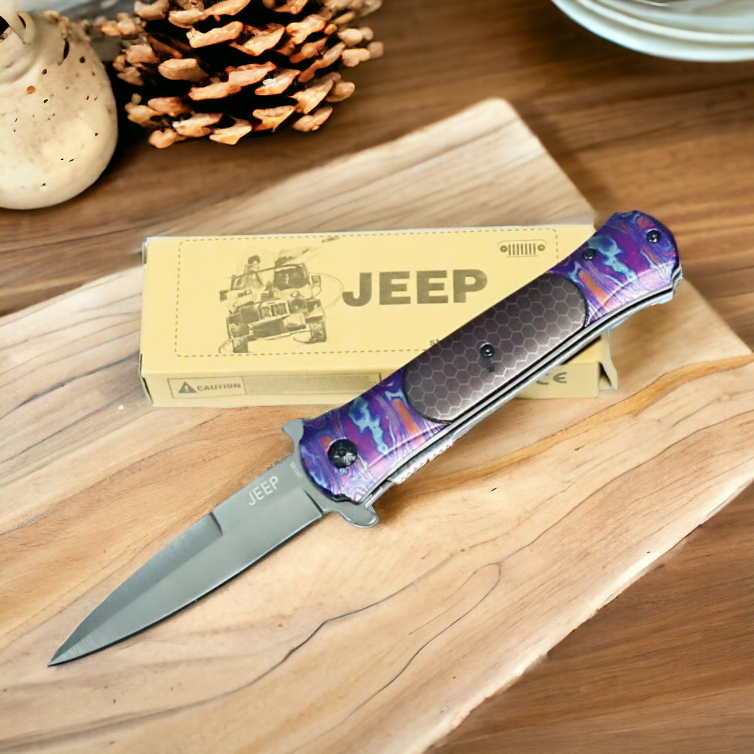 Genérico - Cuchilo Asistido Jeep Ape 145 Navaja Corta Pluma Cuchillo Cortapluma Stilete Plegable