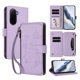 thumbnail image 1 of Funda Cartera Mariposa para [Xiaomi Poco M7 4G] con Soporte y Cremallera Morado claro, 1 of 6