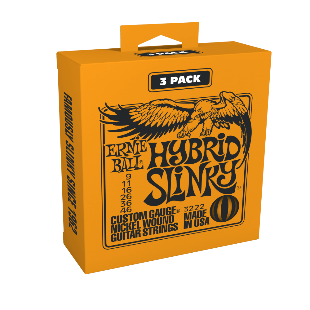 Pack De 3 Set De Cuerdas Ernie Ball Hybrid Slinky Nickel 9 - 46