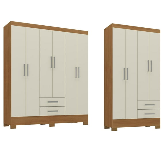 Combo Clóset 6 puertas + Clóset 4 Puertas Off White R6242