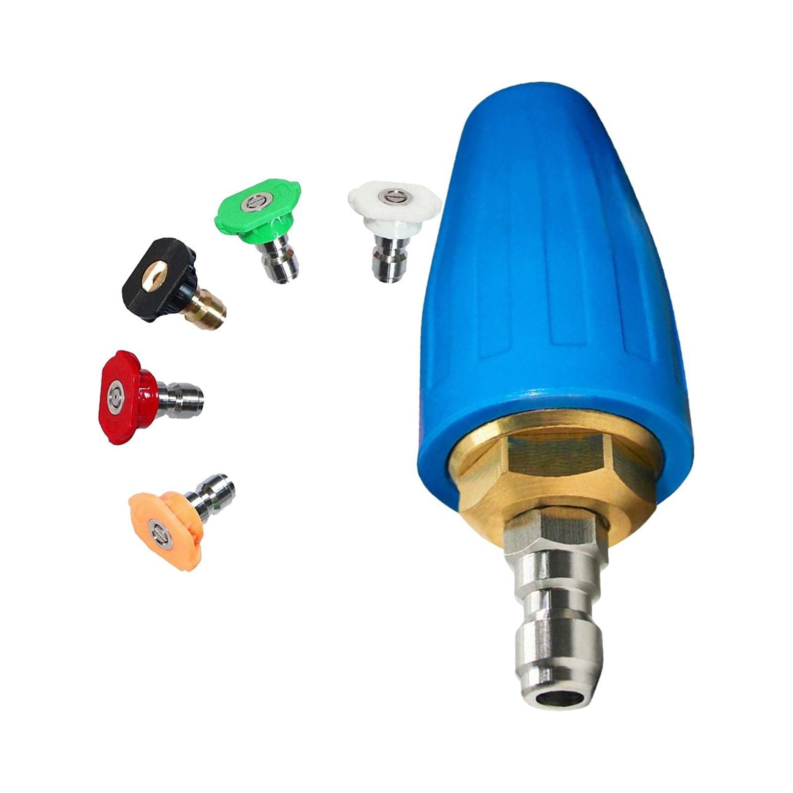 Magideal - Boquilla Giratoria A Presión Conexión Rápida De 1/4", 0 Degree, 15 Degree, 25 Degree, 40 Degree, 65 Degree, Kits De Accesorios Para Lavadoras A Presión, 5 Puntas De Boquilla