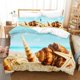 thumbnail image 1 of Ocean Sandy Beach Starfish Print Quilt Duvet Cover Set Bedding Double Queen3-Piece Bedding Set, 1 of 5