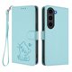 thumbnail image 1 of Funda Volteable con Diseño de Gato para Samsung Galaxy S23 FE, Verde Claro, 1 of 6