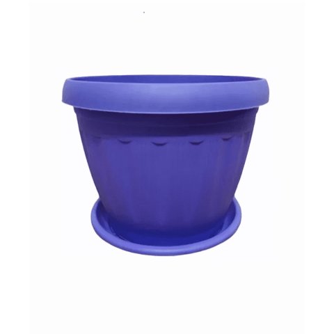 Genérico - Macetero Redondo Con Plato 30Cm Morado