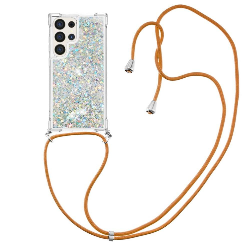 Funda Foxdock Para Samsung Galaxy S24 Ultra Con Cuerda Ajustable, Brillo Líquido, Protección Antigolpes Y Lente – Ideal Para Regalo