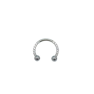 Elbauldejuma - Piercing Septum 16G Titanio Astm F136 Aro Zirconia Punk