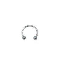 Elbauldejuma - Piercing Septum 16G Titanio Astm F136 Aro Zirconia Punk