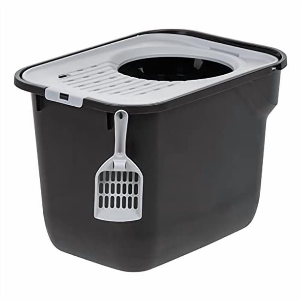 Caja de arena para gatos IRIS USA, entrada superior con cuchara, para todos los tamaños