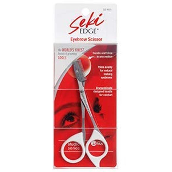 Tijeras con peine para cejas Seki Edge SS-605 de acero inoxidable