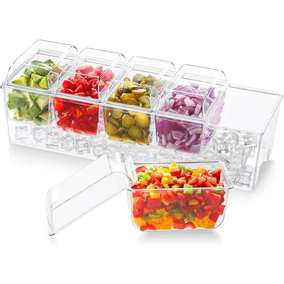 Organizador De Condimentos 5 Contenedores 600 Ml Bpa Free