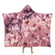 thumbnail image 1 of Flor de Cerezo Manta Capa con Capucha Anti-Bolitas, Manta de Lana Ártica Suave, Manta Portátil de Felpa Ligera y Lujosa, Poncho para Siesta en Casa y Oficina, 100*130cm, 1 of 6