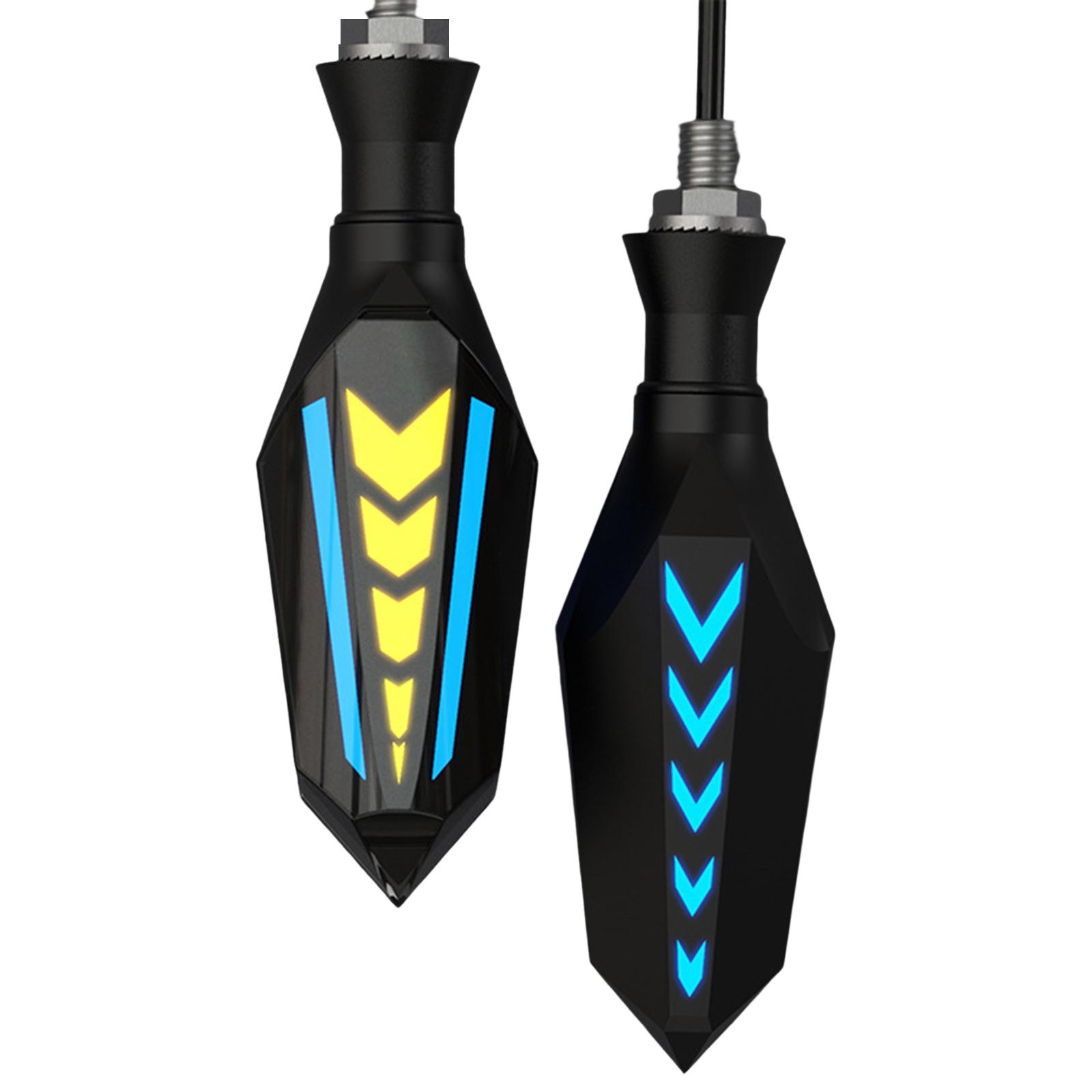 Magideal - 2X De Motocicleta, Ipx6 Impermeable Alto Brillo Modo De Flujo Flexible De Motocicleta Luces De Circulación Diurna , Azul