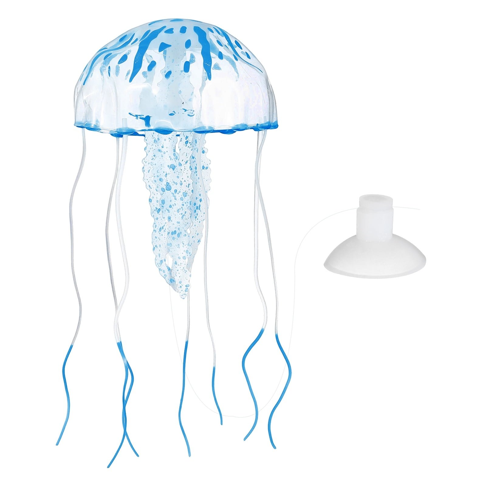 Decoración de Acuario Uxcell Medusa, Decoraciones para Peceras Medusa Acuario Medusas Falsas Brillantes de Silicona, (Azul, L, 1 Pza), Destinado para Decoración de Tanque
