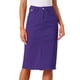 thumbnail image 1 of INSPIRE CHIC Falda de Mezclilla de Cintura Alta para Mujer Falda de Jean a la Rodilla con Dobladillo Deshilachado y Bolsillos Púrpura S, 1 of 6