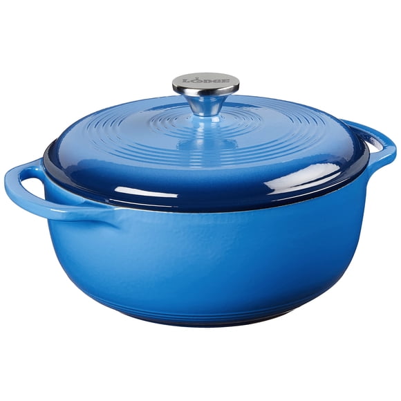 Dutch Oven Lodge, hierro fundido esmaltado de 4.5 cuartos de galón, azul caribeño