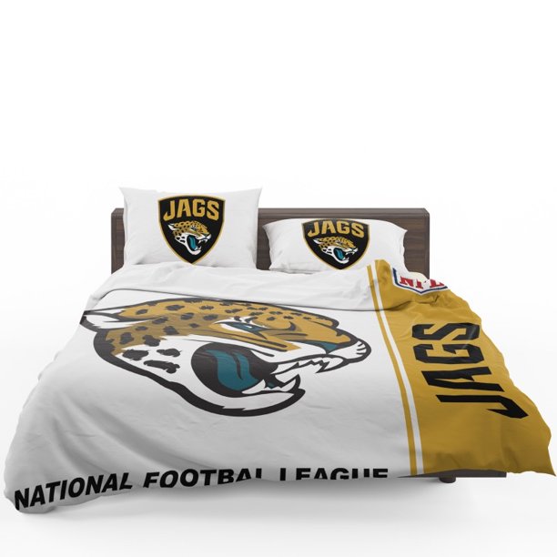 NFL Jacksonville Jaguars Quilt Duvet Cover Set Bed Linen Home Textiles 3-Piece Bedding Set