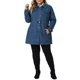 thumbnail image 4 of Chaqueta de mezclilla para mujer de talla grande Agnes Orinda con botones al frente y mangas largas 3X Azul, 4 of 8